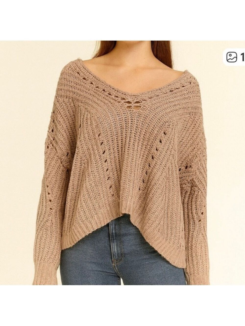 313.Anthropologie | Moon + Madison Open Knit Sweater | Size XS